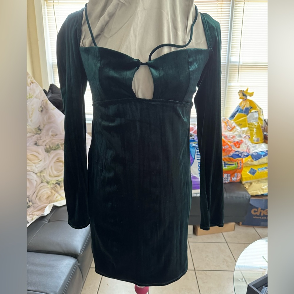 Zara Velvet Green Dress